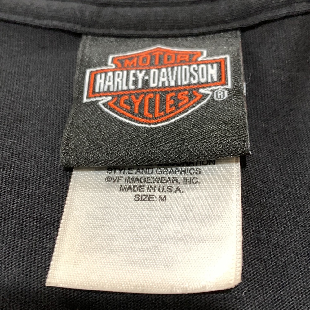 HARLEY DAVIDSON LOGO TEE WITH PURPLE AND TEAL WINGS GRAPHIC - SIZE M - Picture 5 of 7